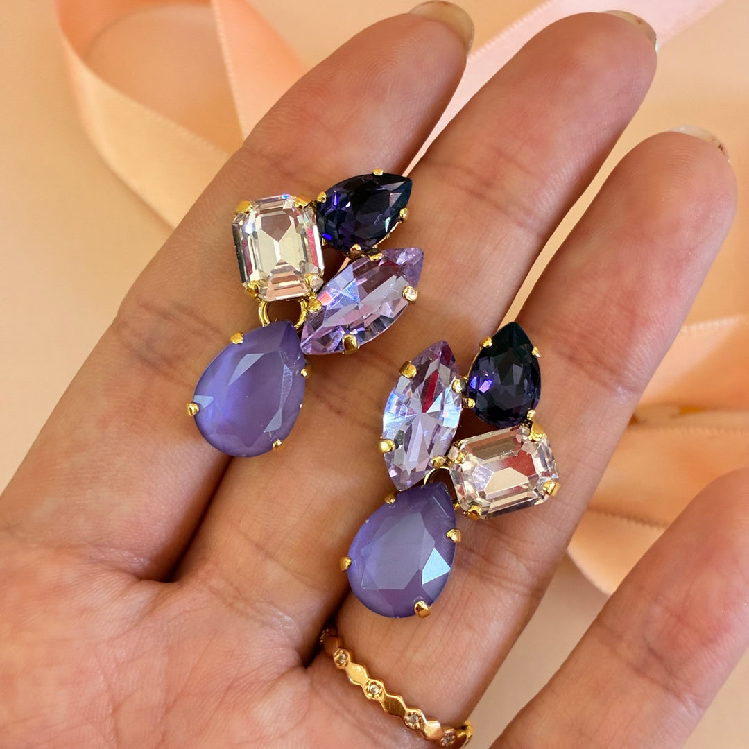 Shades of purple Swarovski crystals set