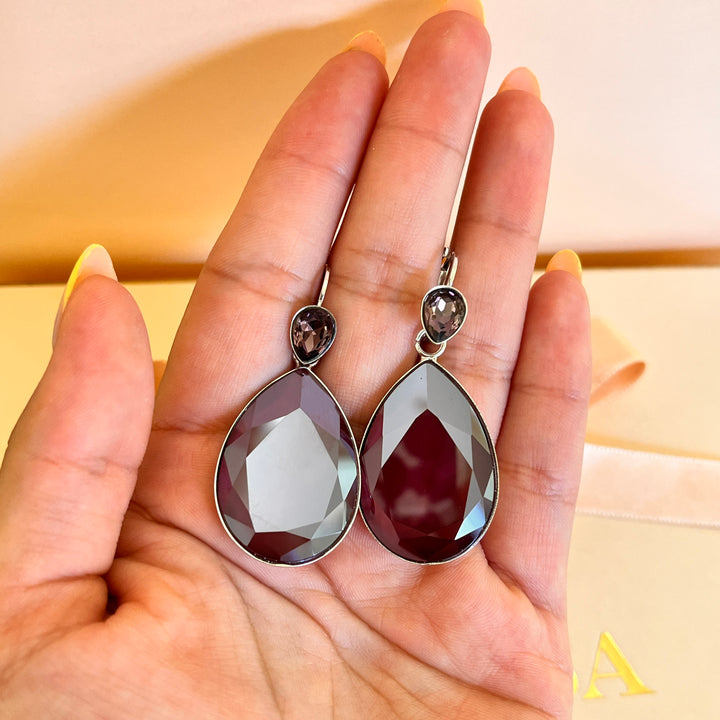 Purple Swarovski crystals hooks