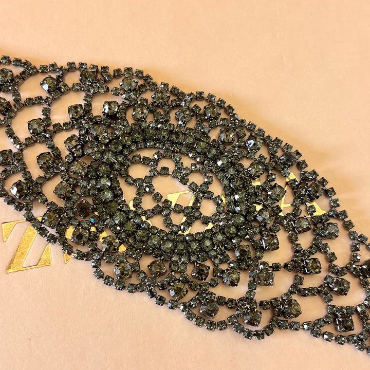 Grey preciosa crystals necklace and bracelet