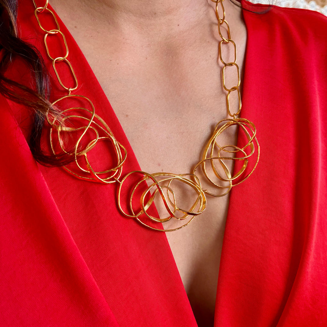 Twisted gold handmade set