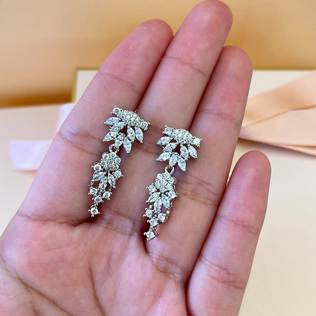 Silver zircone earrings
