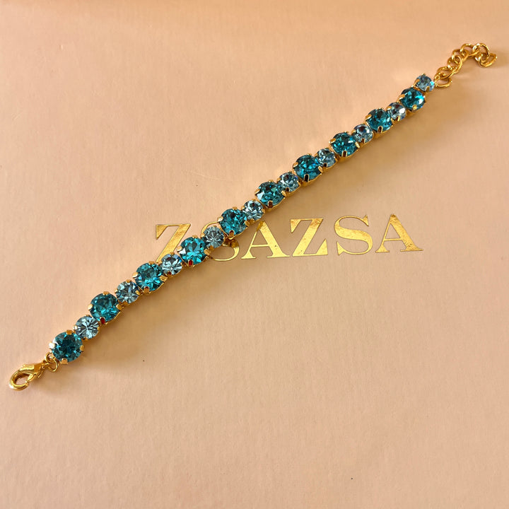 Turquoise Swarovski crystals bracelet