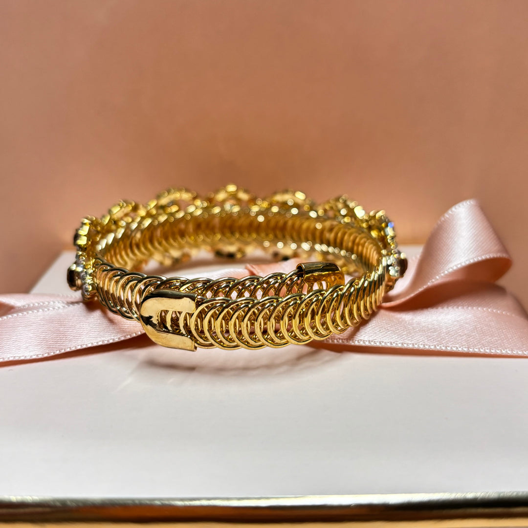 Bronze Rhinestone gold plated bracelet