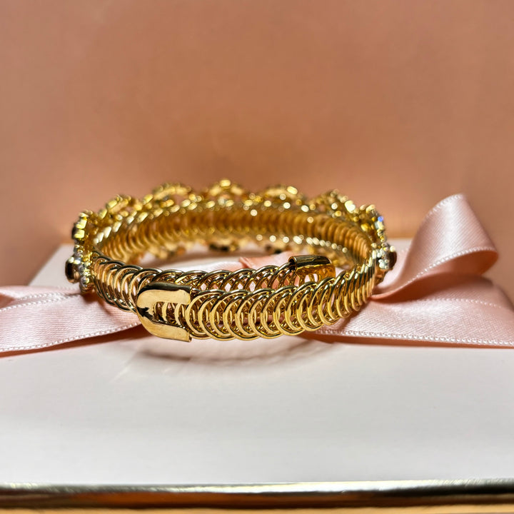 Bronze Rhinestone gold plated bracelet