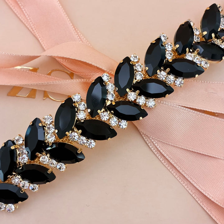Marquise black Swarovski crystals bracelet