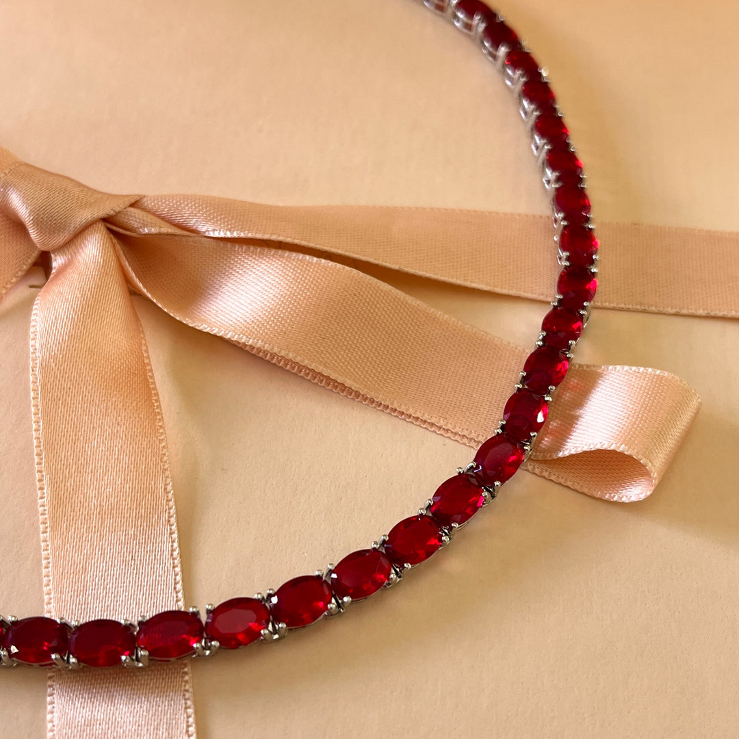 Red zircone snake necklace and bracelet