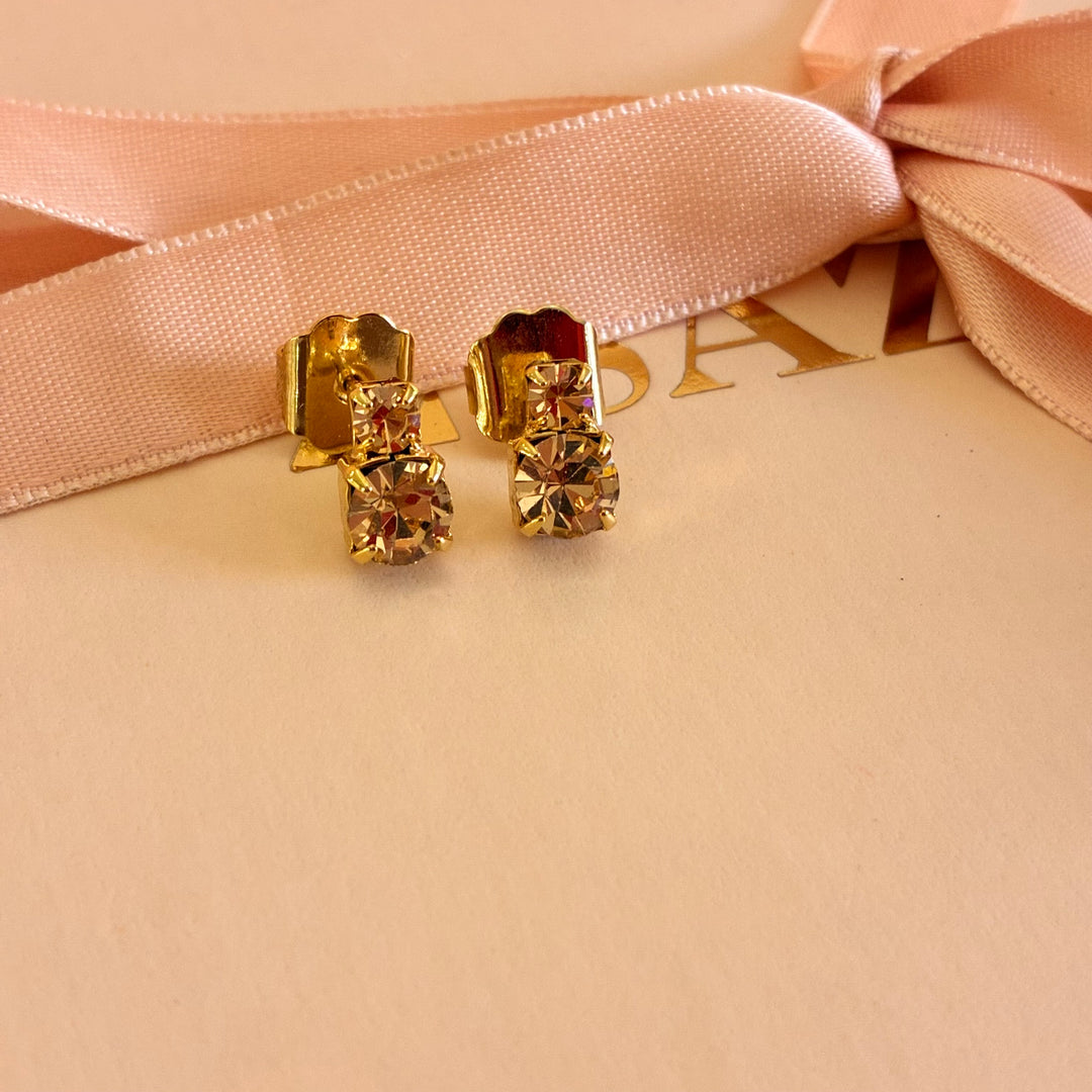 Dainty peach Swarovski crystals studs