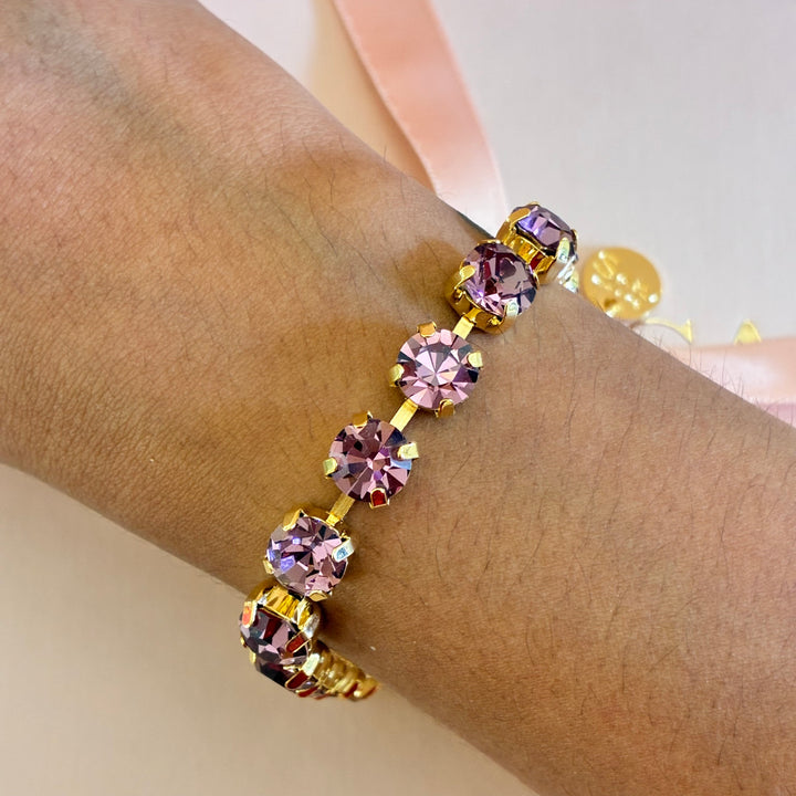 Purple Swarovski crystals bracelet