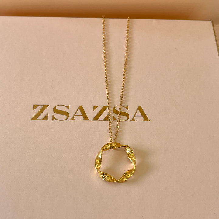 Twisted circle gold handmade set