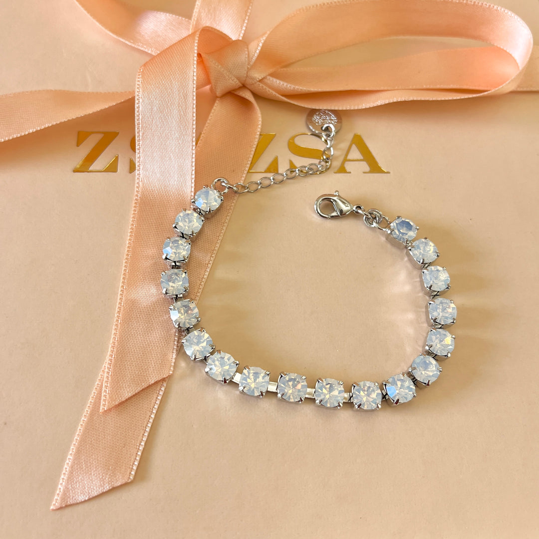 White Swarovski crystals bracelet
