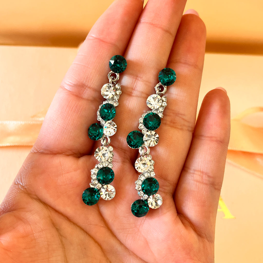 Dark green Swarovski crystals set