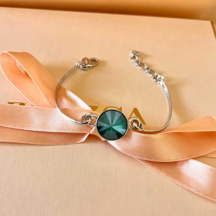 Dark green Swarovski crystals set