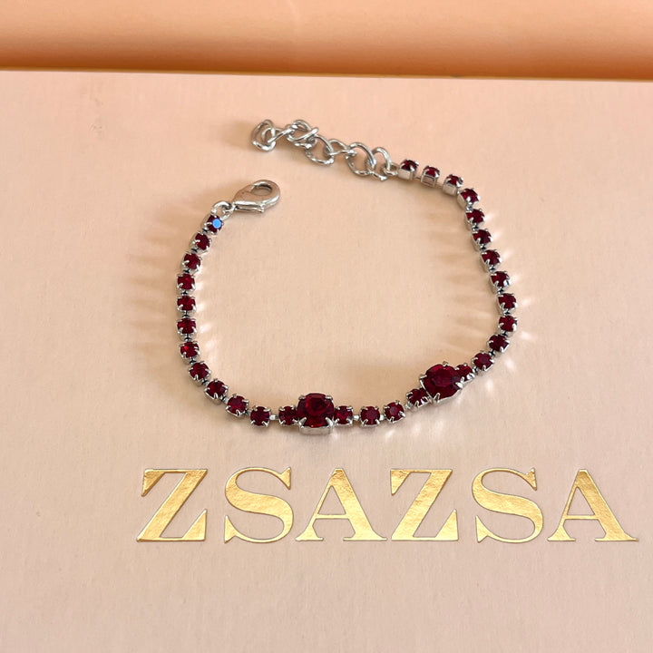 Dark red preciosa crystals bracelet
