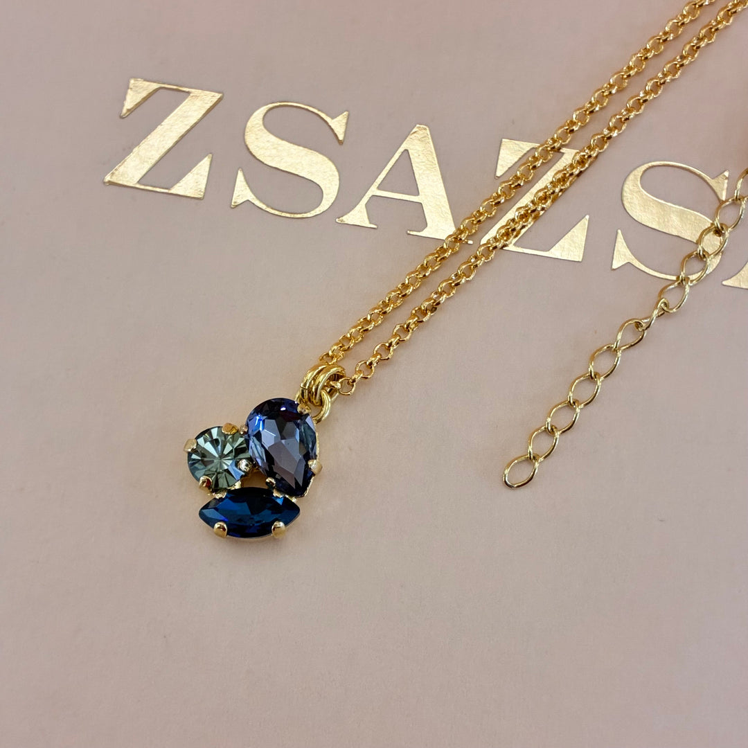 Mixed blue Swarovski crystals set