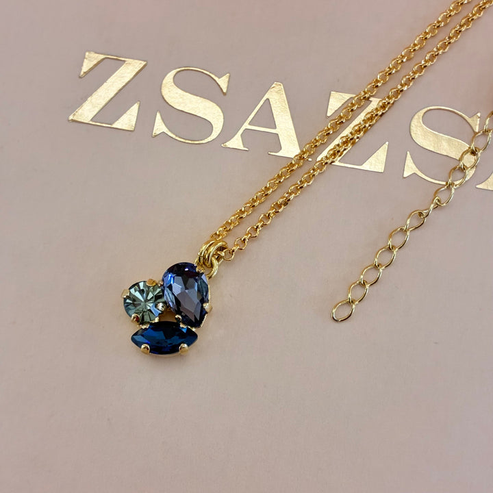 Mixed blue Swarovski crystals set
