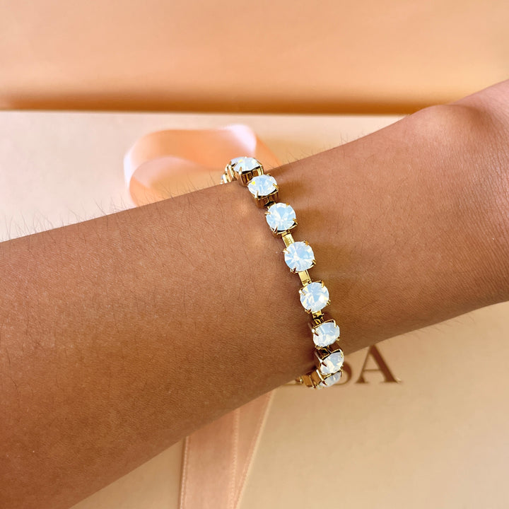 White Swarovski crystals bracelet