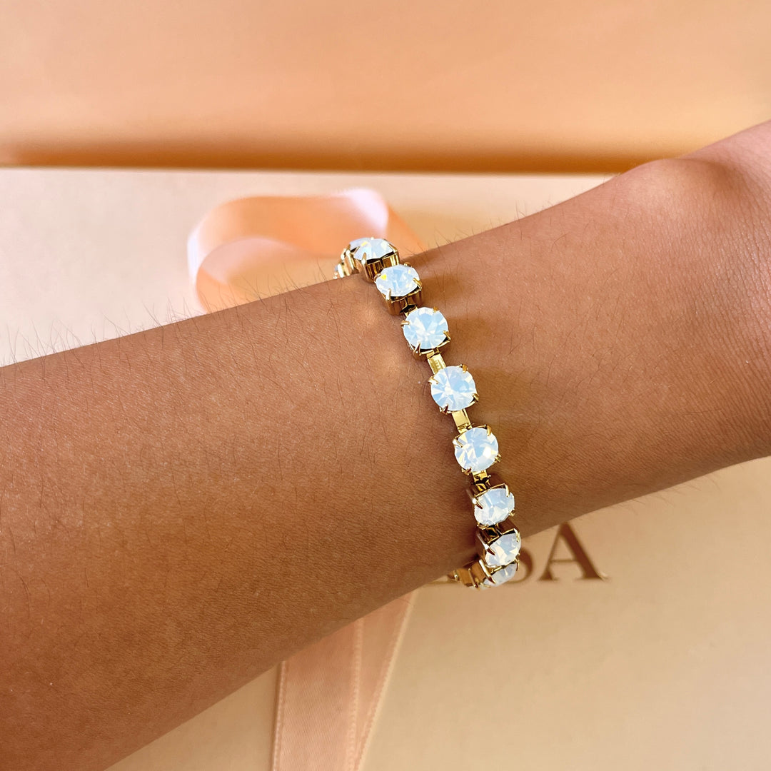 White Swarovski crystals bracelet