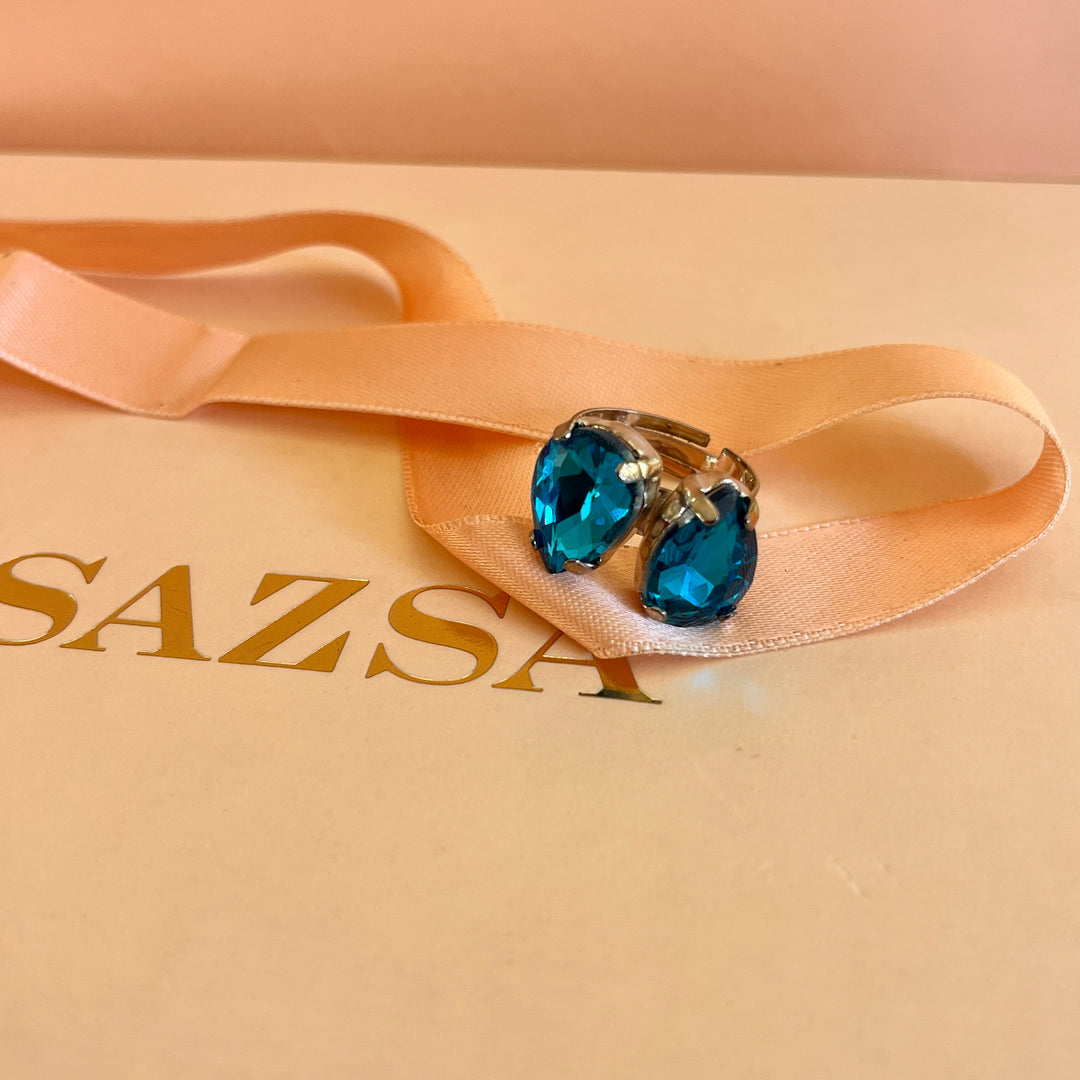 Verdemar teardrop preciosa crystal ring