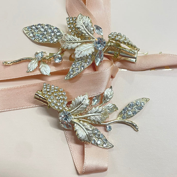 Leaf hair clip set of 2