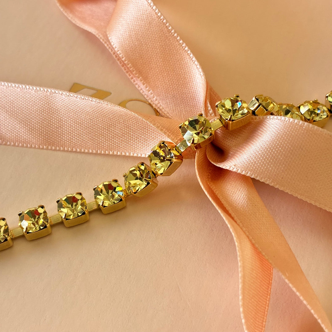 Mint Swarovski crystals gold plated bracelet