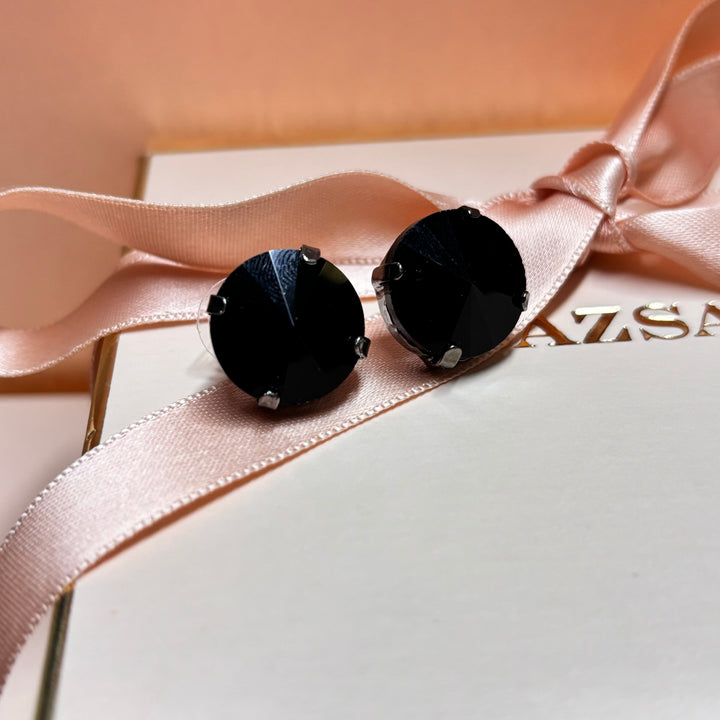 Basic black rhinestone studs