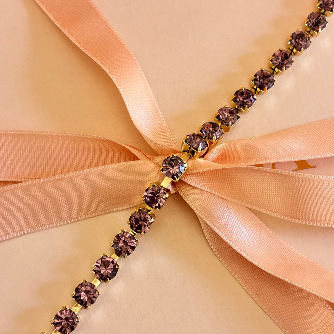 Mauve Swarovski crystals bracelet