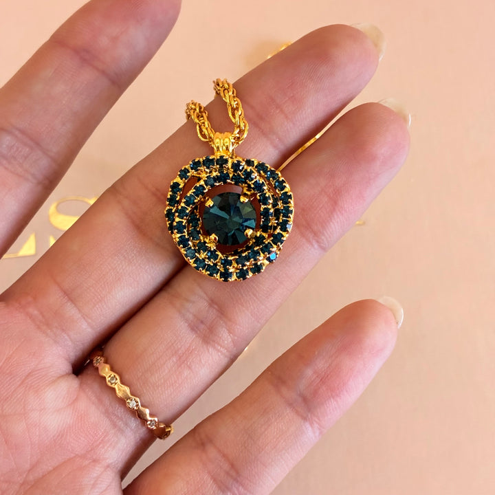 Navy blue Preciosa crystals pendant