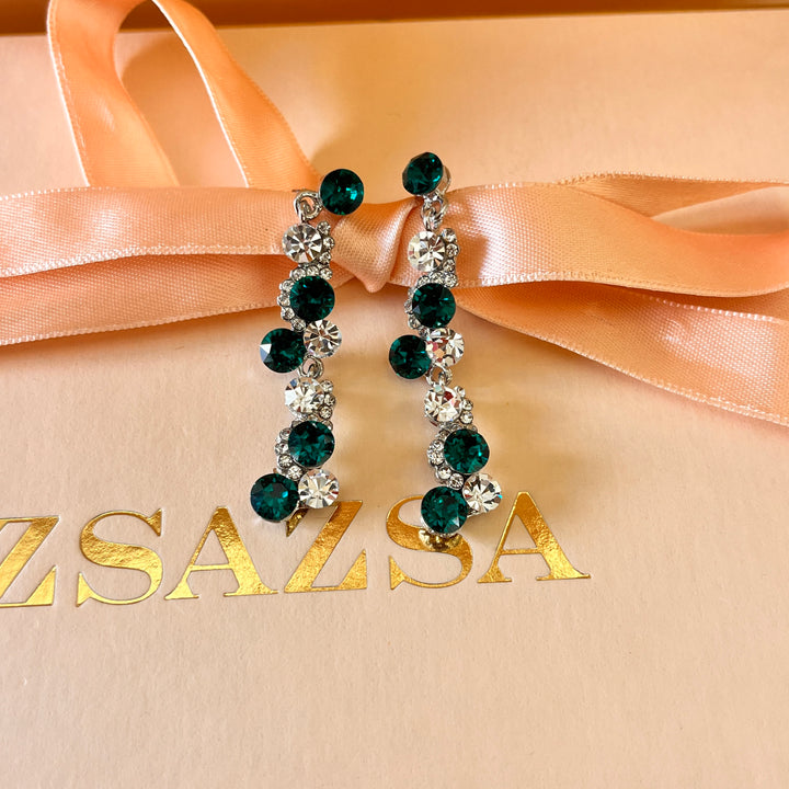 Dark green Swarovski crystals set