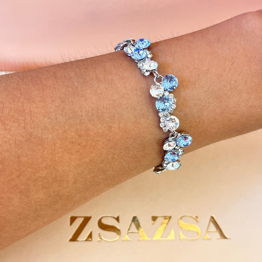 Light blue Swarovski crystals earrings & bracelet