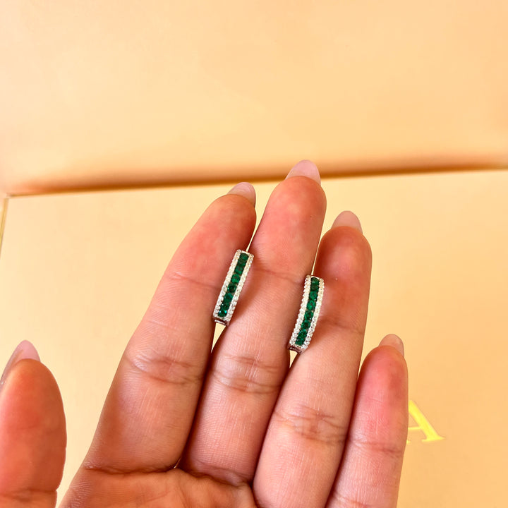 Gradient green zircone necklace and bracelet