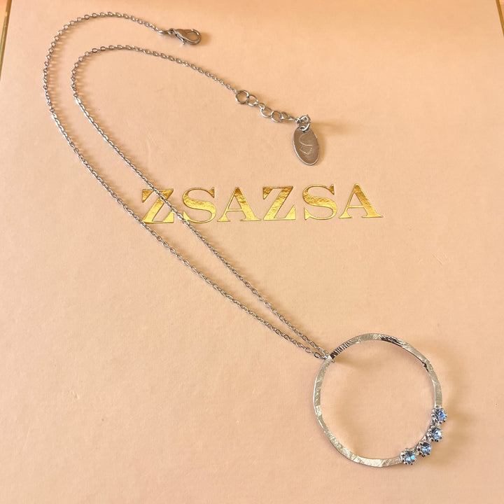 Light blue Preciosa crystals handmade set