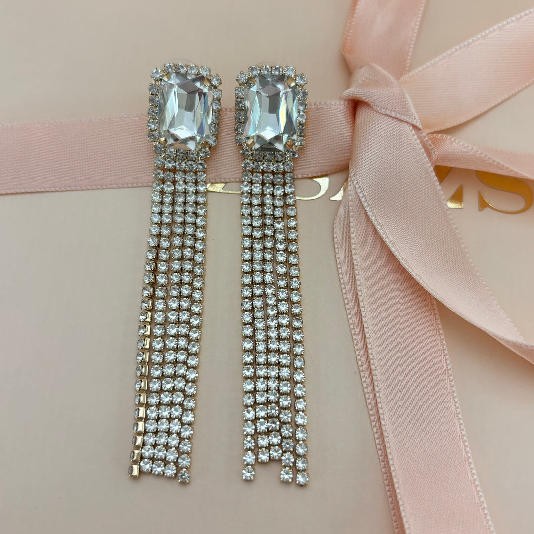 Square fringe earrings