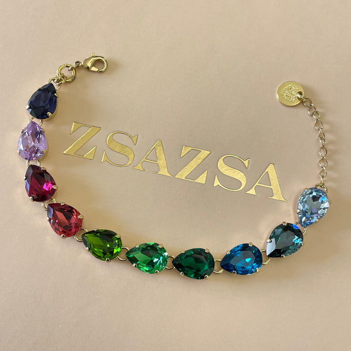 Multicolour earrings and bracelet Swarovki crystals set