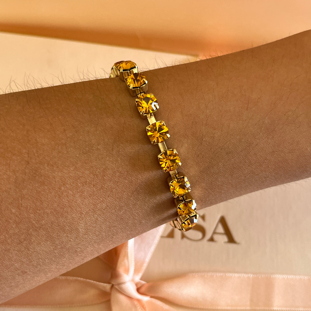 Topaz Swarovski crystals bracelet
