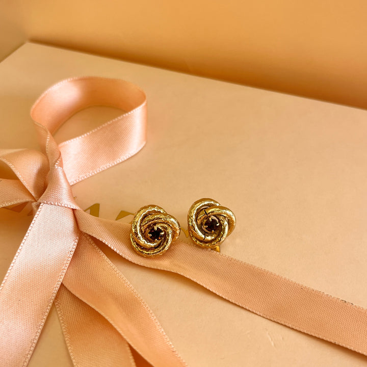 Purple preciosa crystals twisted studs