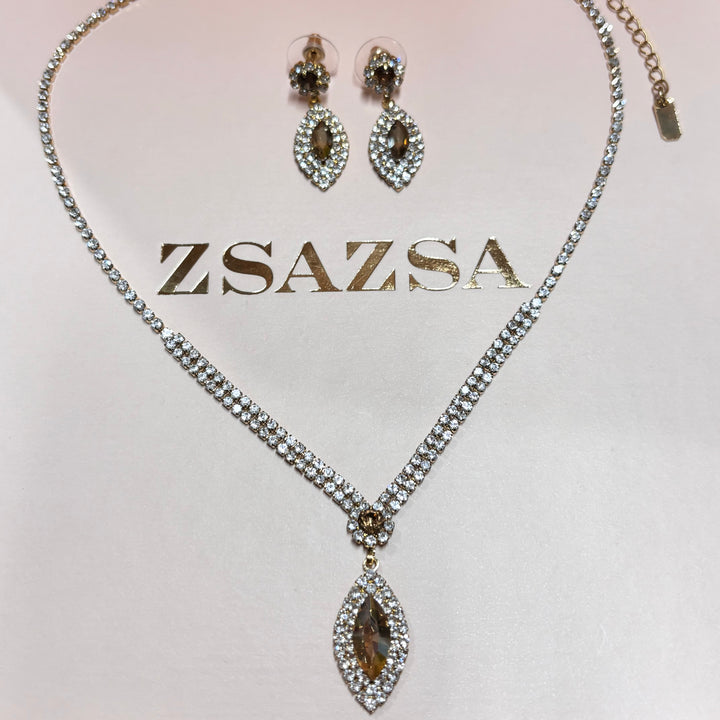 Marquise bronze rhinestone set