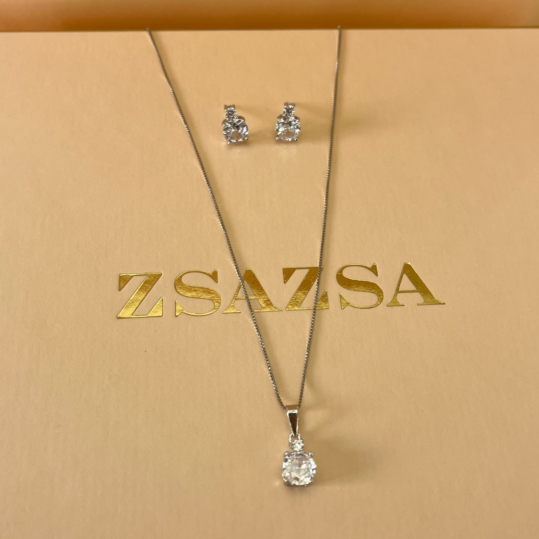 Silver zircone set