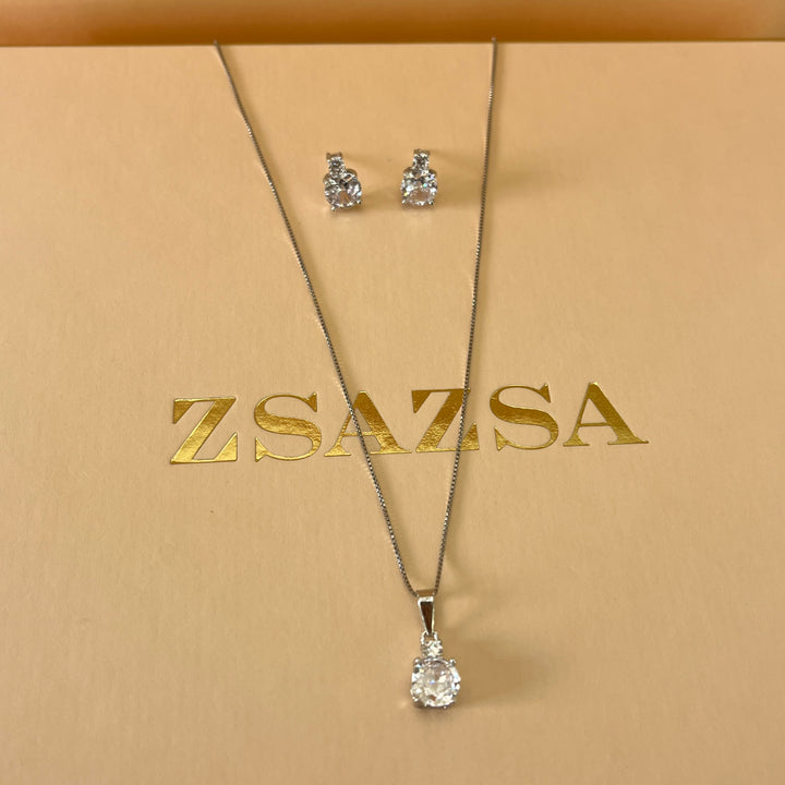 Silver zircone set