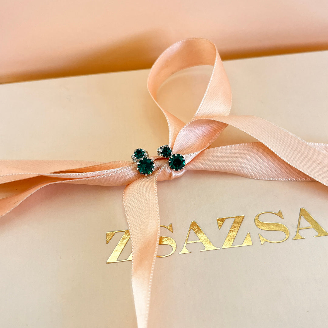 Dark green preciosa crystals studs