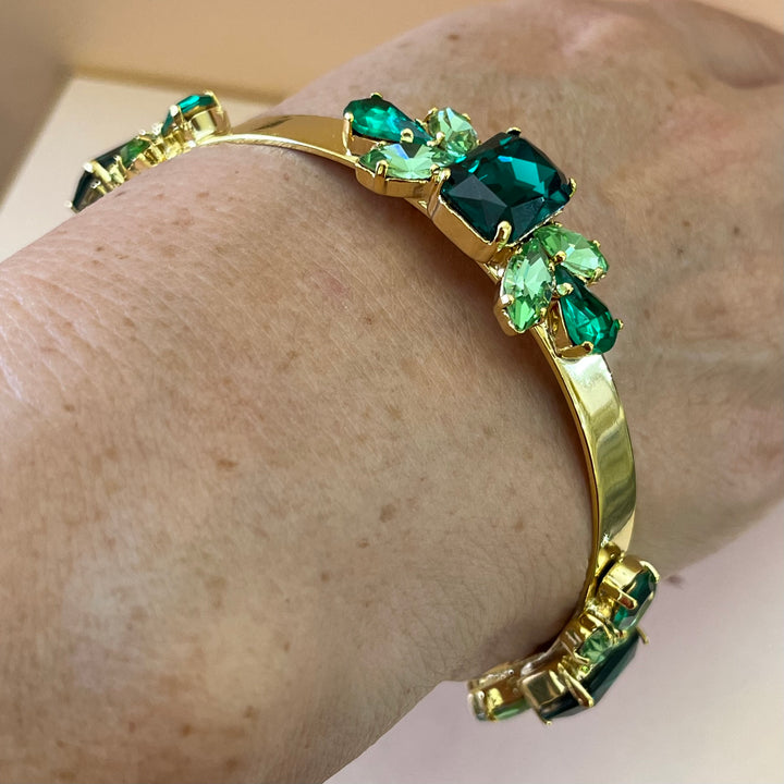 Shade of green preciosa crystals bangle