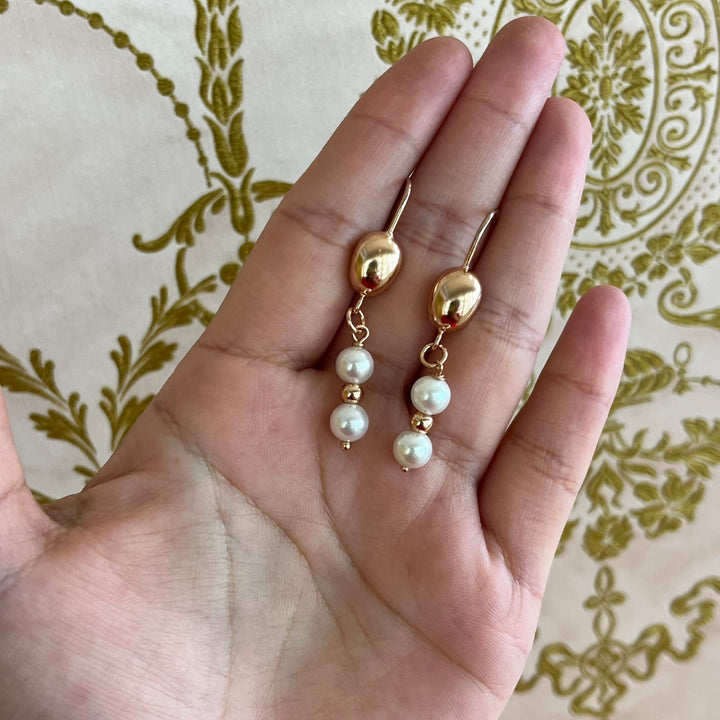 Heart rose gold & pearls set