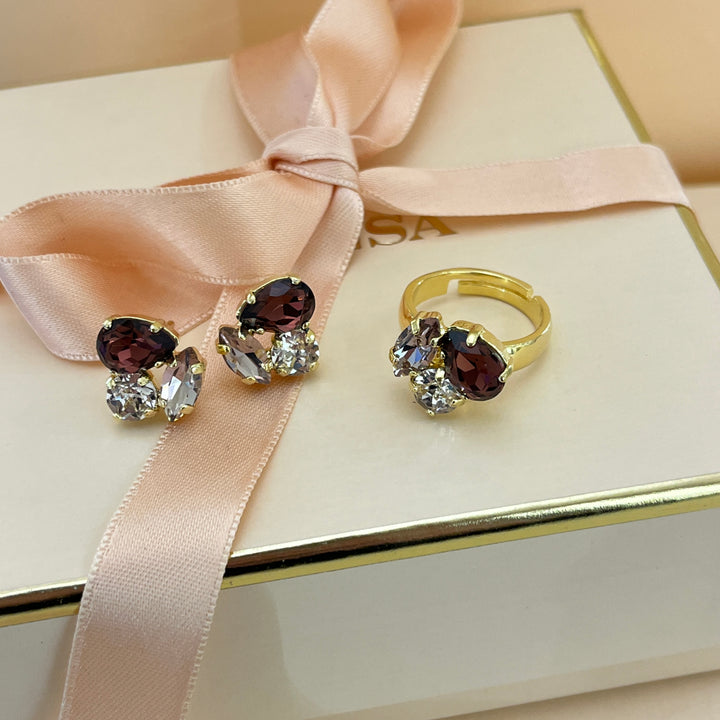 Purple Swarovski crystal set