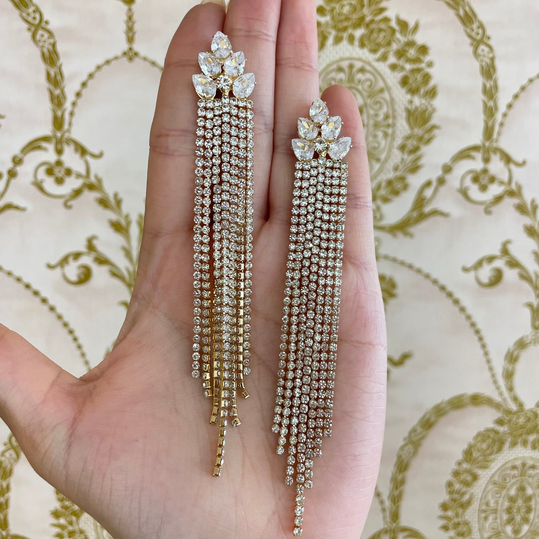 Fringe teardrop earrings