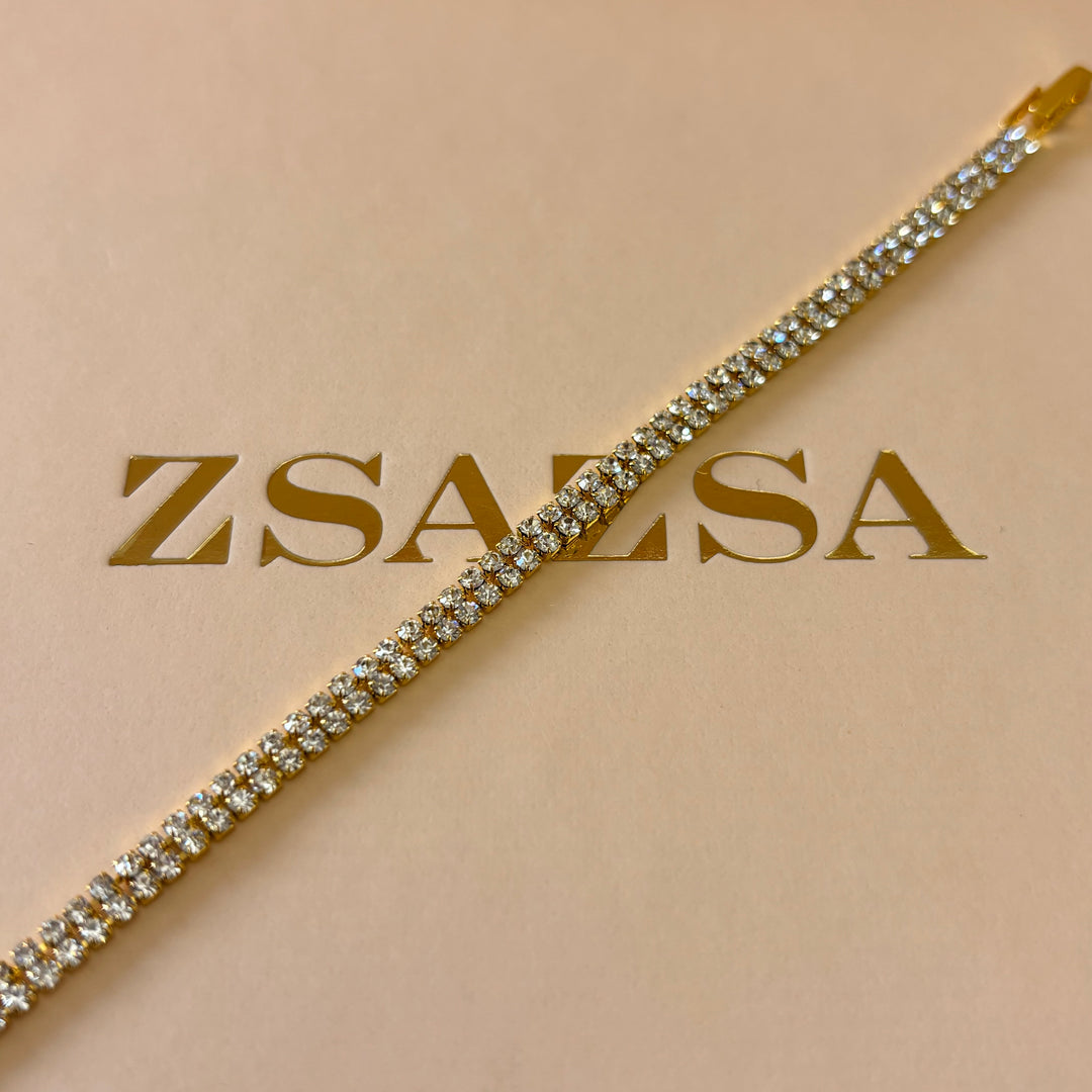 2 rows rhinestone bracelet