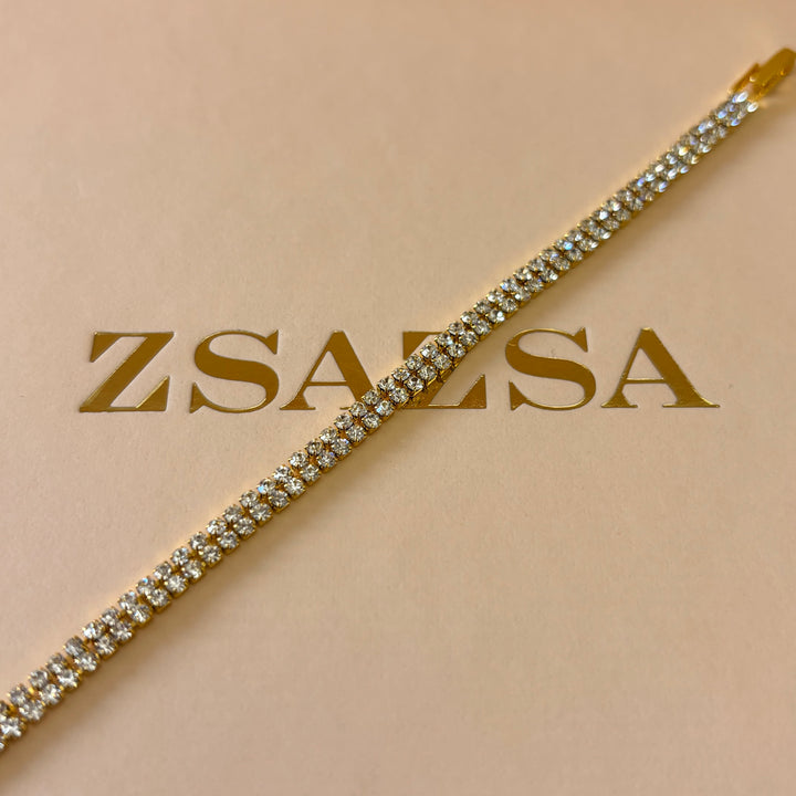 2 rows rhinestone bracelet