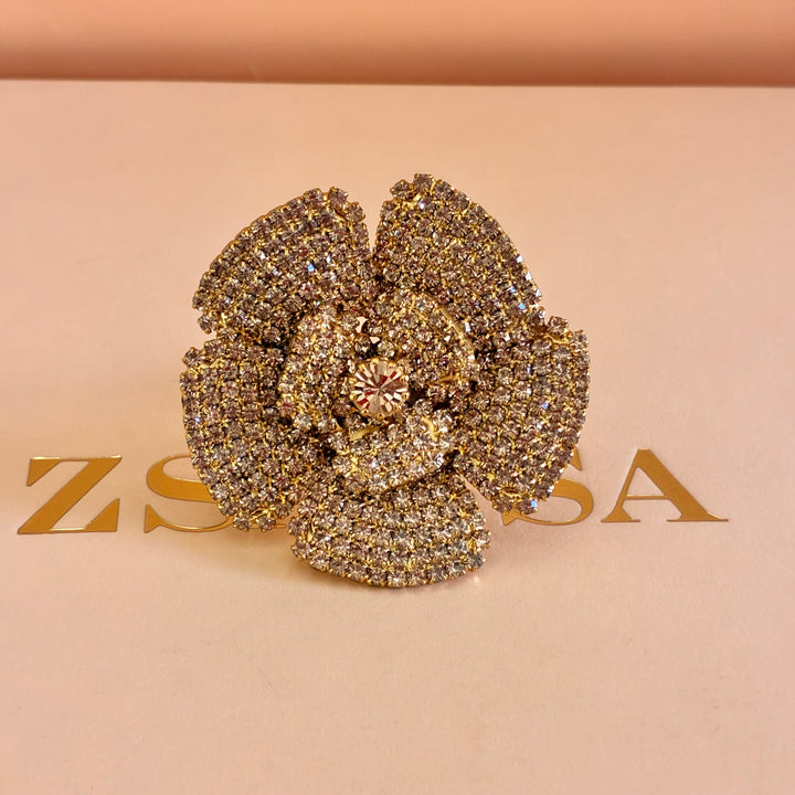 Big Flowers Bronze Swarovski crystals set
