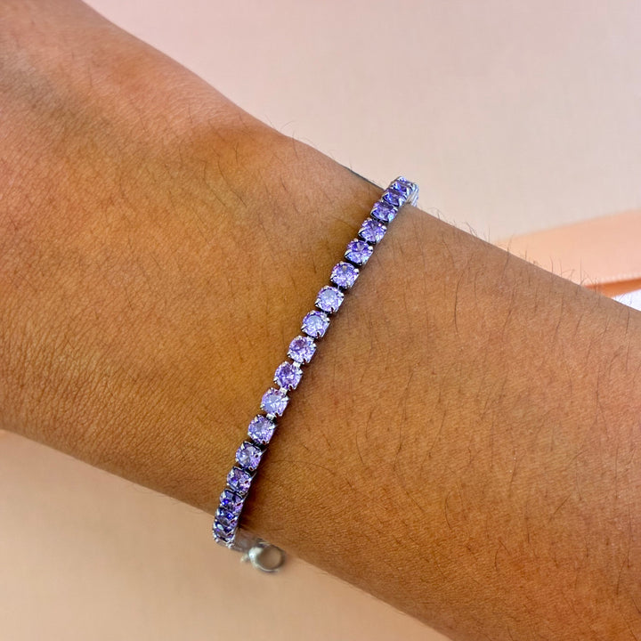 Lilac silver stainless steel bracelet