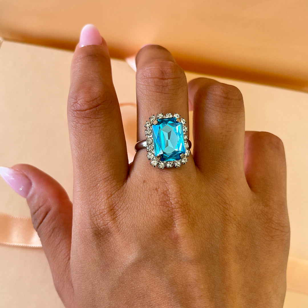 Turquoise preciosa crystal ring