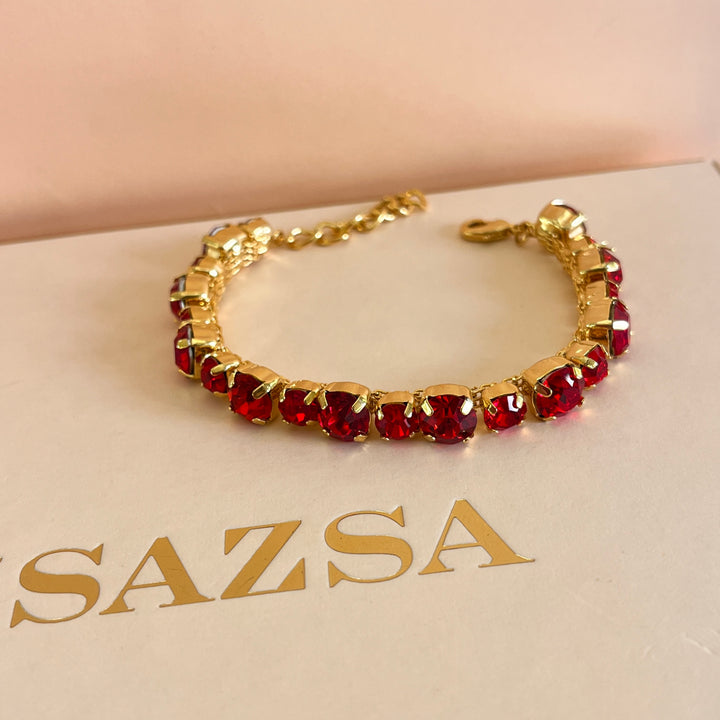 Red preciosa crystals bracelet