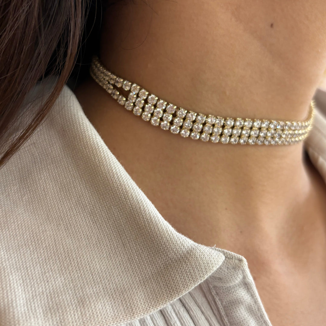 Rhinestone choker